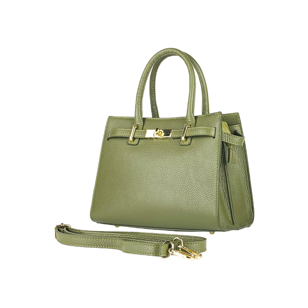 RB1016AG | Olive Green color Women's handbag in genuine leather| Made in Italy - Raintree
