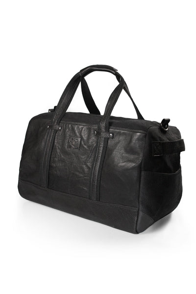 K0024AB | Travel bag in Canvas/Genuine Leather, full grain, flywheel - Black colour. Accessories in antiqued nickel, zip closure. Dimensions: 48 x 31 x 22 cm - Packaging: TNT bag-0