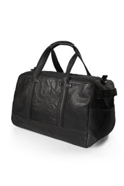 K0024AB | Travel Bag - Canvas/Genuine Leather Col. Black-0