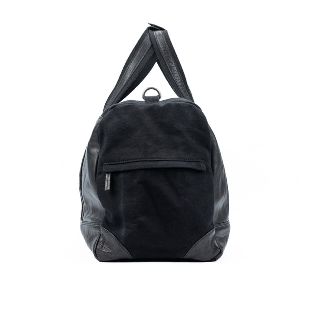 K0024AB | Travel Bag - Canvas/Genuine Leather Col. Black-2